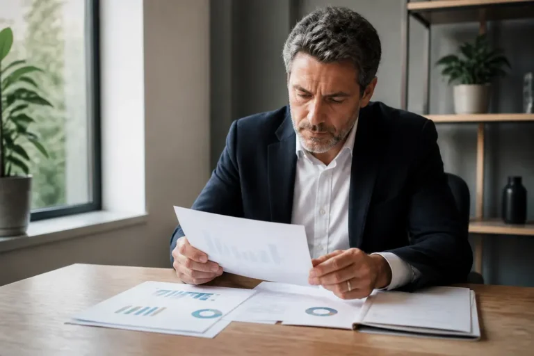 Conseiller financier analysant des graphiques de performance avec un autocall athena bnp paribas sur papier