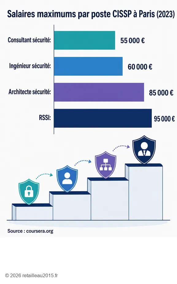 Comparatif CISSP salaire selon les débouchés et compétences clés en cybersécurité.