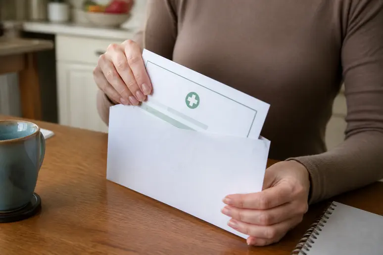Salarié préparant sa demande de congé de présence parentale avec certificat médical