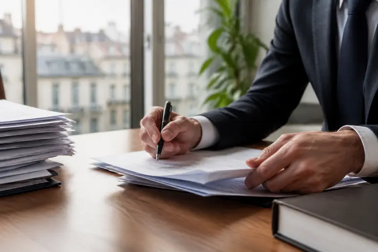 Avocat examinant un contrat d'égérie définition pour garantir la conformité juridique.