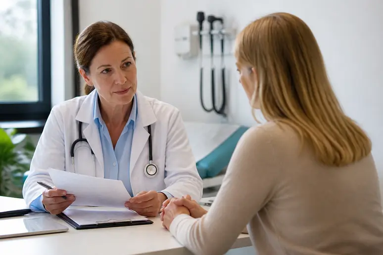 Médecin examinant un dossier médical pour l'évaluation de l'inaptitude professionnelle